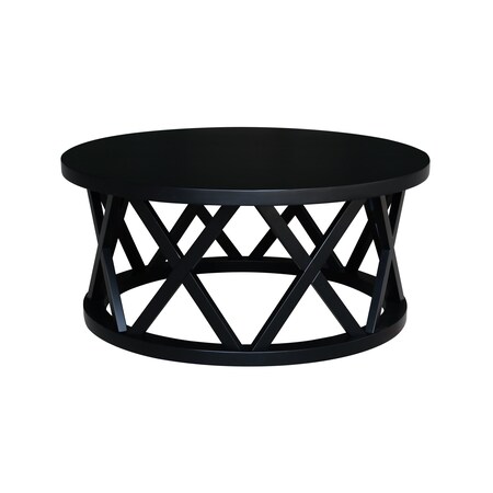 International Concepts Round Ceylon Coffee Table, 40 in W X 40 in L X 18 in H, Wood, Black OT46-46CR